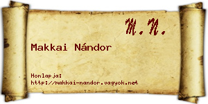 Makkai Nándor névjegykártya